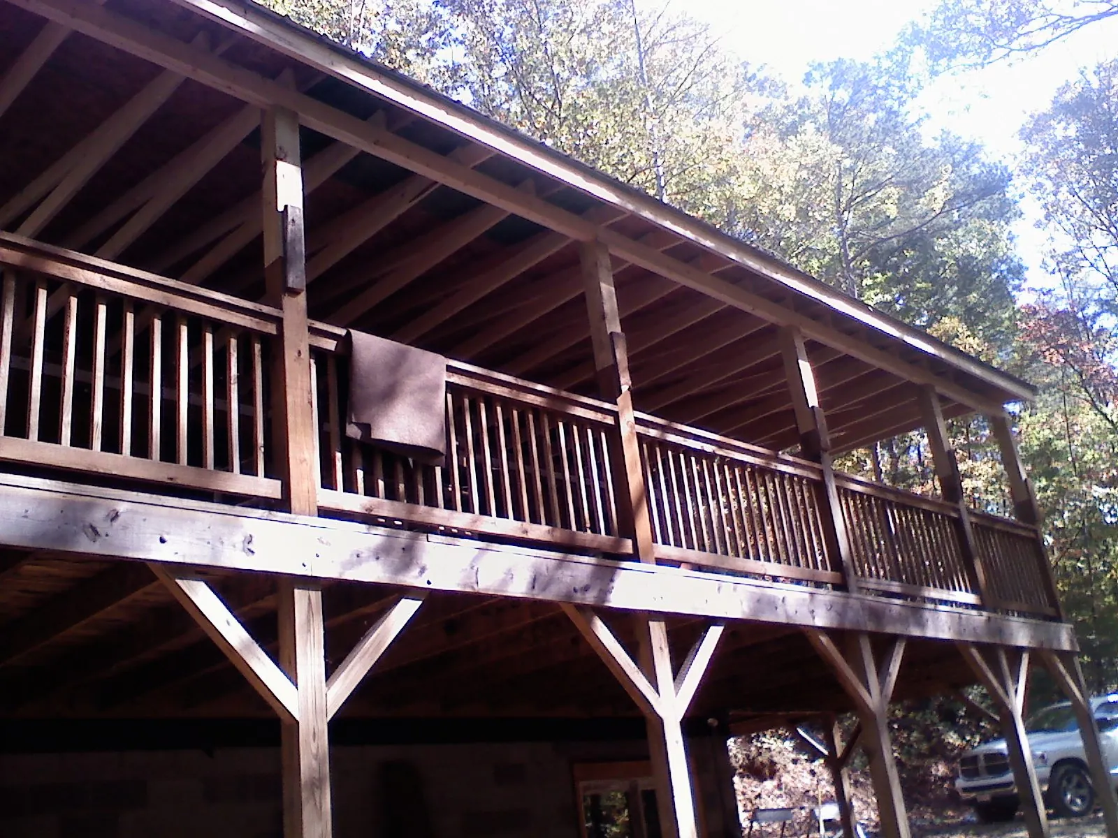 Timber framing under a new elevated porch and deck — Roof Leak Repair in Alachua by Roofing Brothers